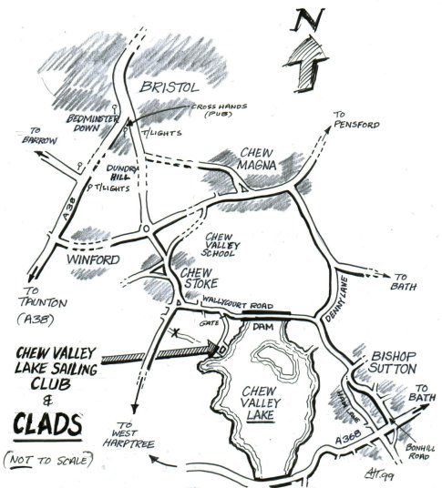 Map showing directions to CLADS at Chew Valley Lake Sailing Club