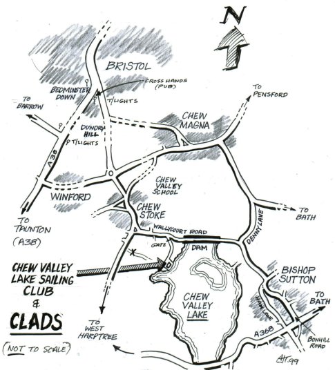 Map showing directions to CLADS at Chew Valley Lake Sailing Club Map showing directions to CLADS at Chew Valley Lake Sailing Club
